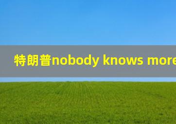 特朗普nobody knows more than me